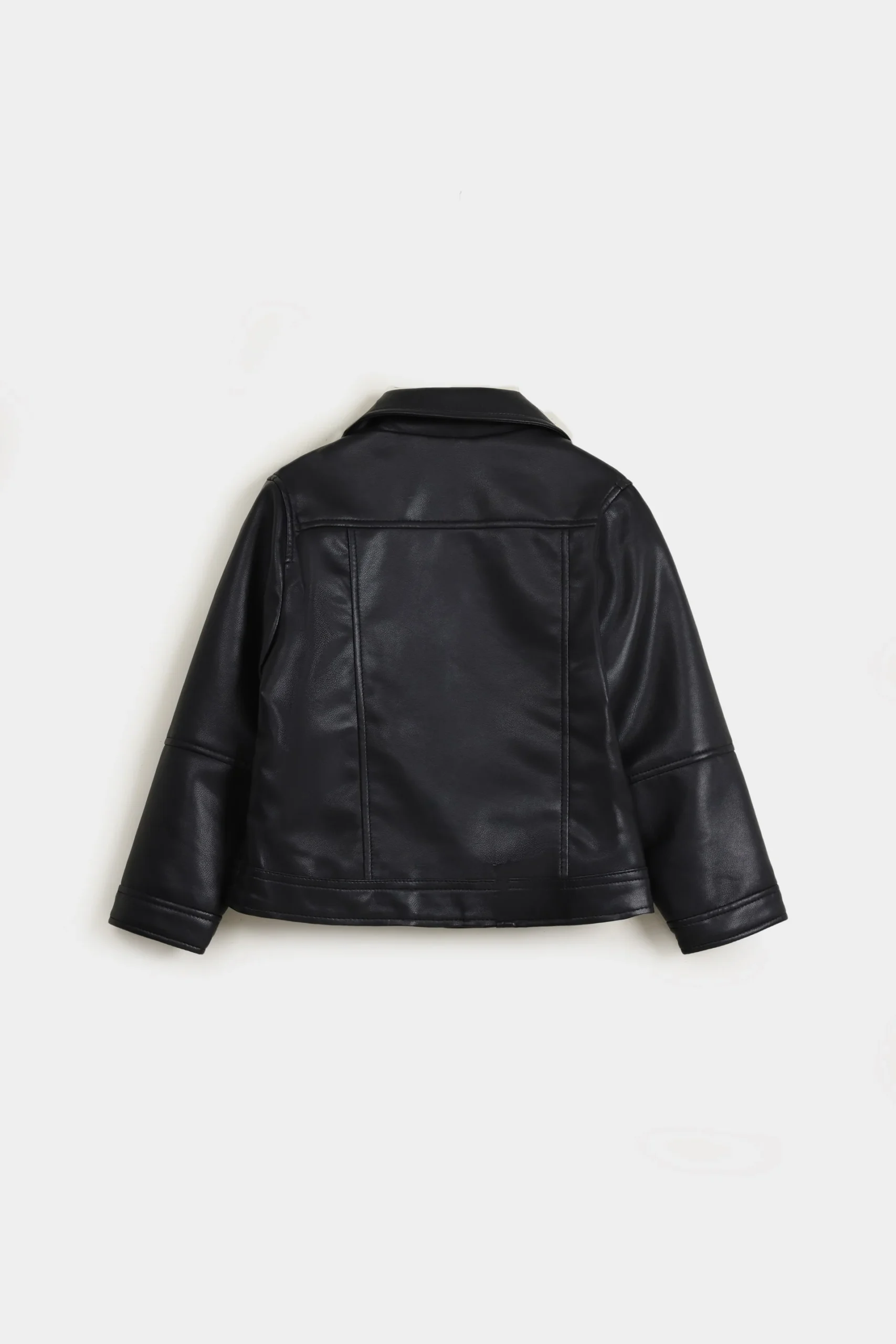 Cropped Faux Leather Jacket - Image 2